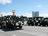 Volat equipment at main squares on the victory day