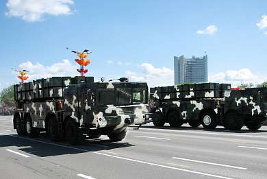 Volat equipment at main squares on the victory day